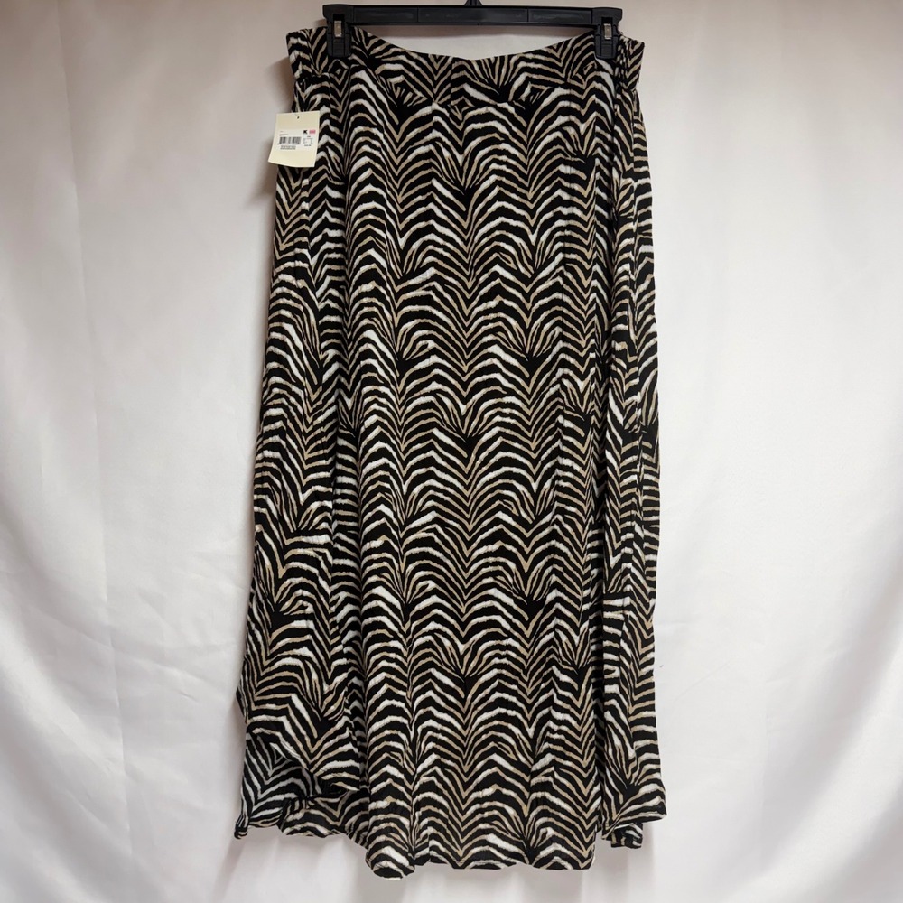 Vintage Jaclyn Smith Zebra Print High-Low Rayon Maxi Skirt XXL NWT Animal Print - Picture 2 of 11